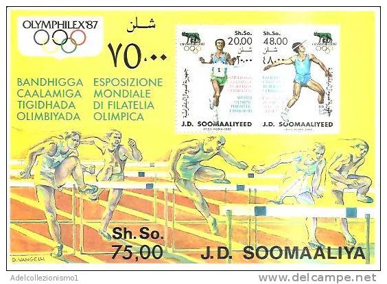 45666)foglio Somalia Serie Espo. Mondiale Di Filatelia Olimpica 1987 Da 2 Valori - Nuovo  - Bf22 - Somalië (1960-...)