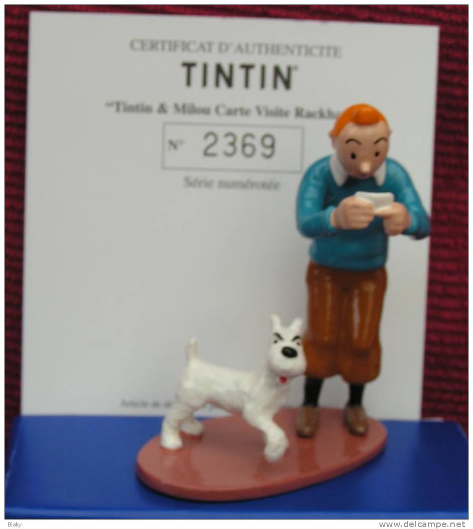 2005 TINTIN MILOU CARTE VISITE RACKHAM  7CMHAUT BASE En Metal  CERTIFICAT BOITE - Tintin