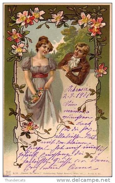 CPA CARTE ART NOUVEAU COUPLE HOMME FEMME   ** ART NOUVEAU ROMANTIC COUPLE LADY & MALE  ** ILLUSTRATEUR E DOCKER DOECKER - Döcker, E.