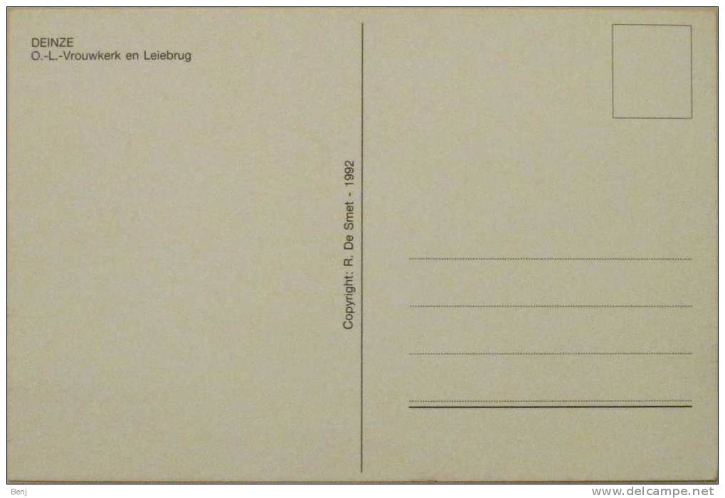 Carte Postale DEINZE O.-L. - Vrouwkerk En Leiebrug (1992) (B) - Deinze