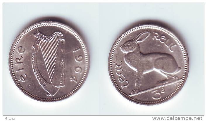 Ireland 3 Pence 1964 - Irlande
