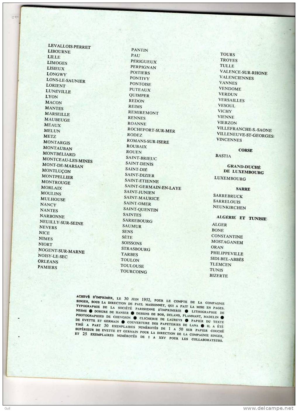 GUIDE-Livre-Manuel- Publicité SINGER-Machine à COUDRE-Conseils d'Utilisation-64 pages-année: 1952-Format =21 x 27 cms-