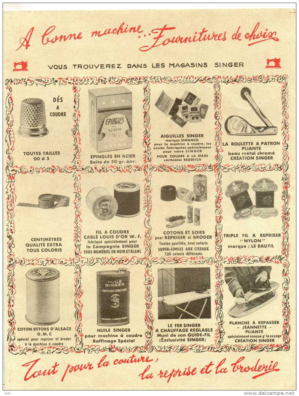 GUIDE-Livre-Manuel- Publicité SINGER-Machine à COUDRE-Conseils d'Utilisation-64 pages-année: 1952-Format =21 x 27 cms-