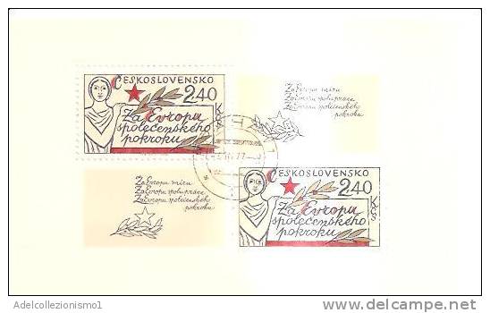 48784)foglio Commemorativo Rep. Ceca Con 2 Valori - Usato - Blocs-feuillets