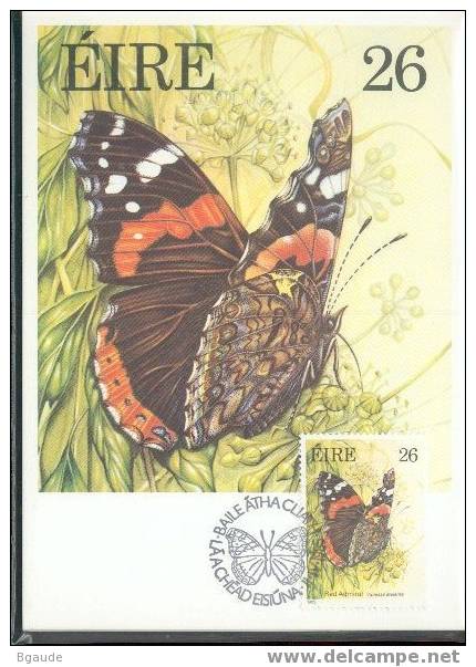 IRLANDE CARTE MAXIMUM NUM YVERT  563 PAPILLONS - Cartes-maximum