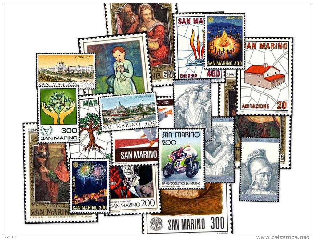 REPUBBLICA DI SAN MARINO 1981 ANNATA COMPLETA COMPLETE SET USATA USED OBLITERE' - Annate Complete