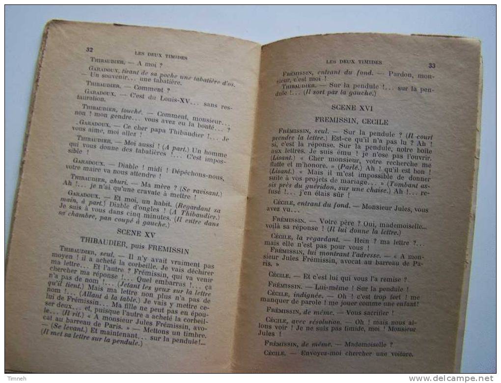 Les Deux Timides-théâtre D'EUGENE LABICHE-Comédie-Vaudeville En Un Acte-éditions BILLEAUDOT-broché- - Französische Autoren