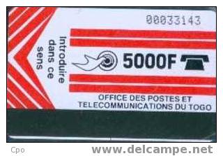 # TOGO 2 Red Card 5000 Autelca   Tres Bon Etat - Togo