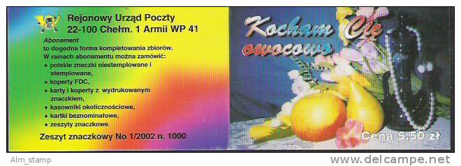 2002 Polen  Carnet  / Booklet  Mi. 3951 ** MNH   Grußmarke Zum Valentinstag - Booklets