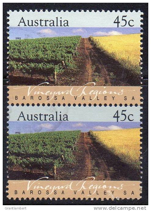 Australia 1992 Vineyard Regions 45c Barossa Valley Used Pair SG 1349 - Usados