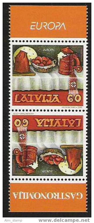 2005 Lettland  Mi. 635 ** MNH  Téte-béche  Europa - 2005