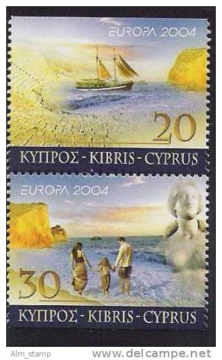 2004 Zypern Gr.   Mi. 1035-6 DU DO ** MNH     Booklet Stamps  Europa - 2004