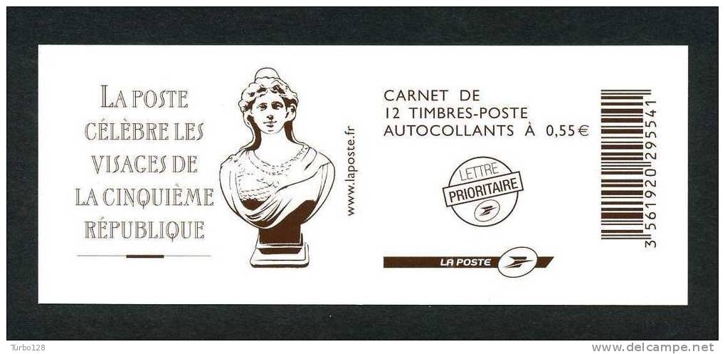 CARNET N° 1518  12 Timbres  " Les Visages De La 5ème République". Neuf  Ier Chx. - Autres & Non Classés