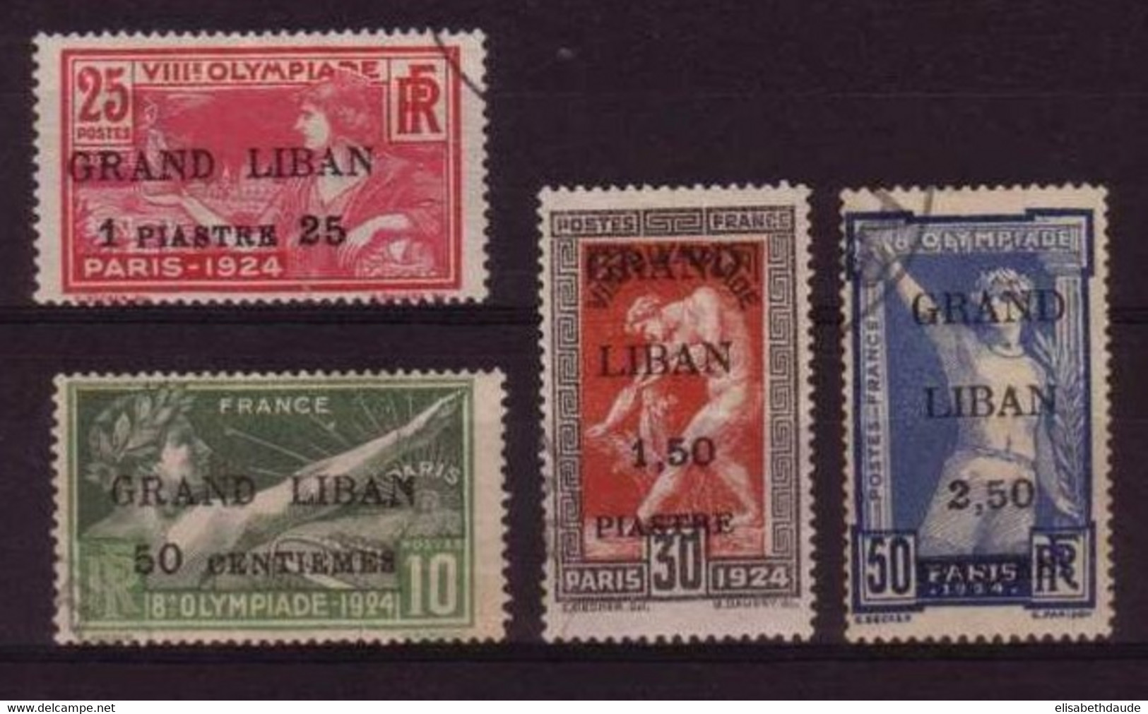 LIBAN - 1924 - JEUX OLYMPIQUES - Yvert N° 18/21 Oblitération De Complaisance - COTE = 200 EUR - Liban