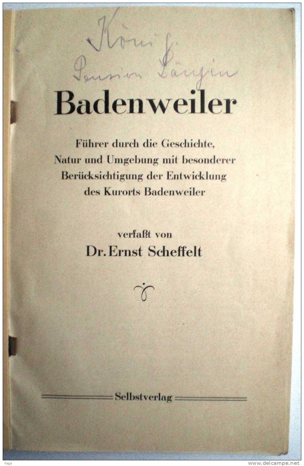Badenweiler,Badenweiler In Vergangenheit Und Gegenwart,Ernst Scheffelt,1933 - Bade-Wurtemberg