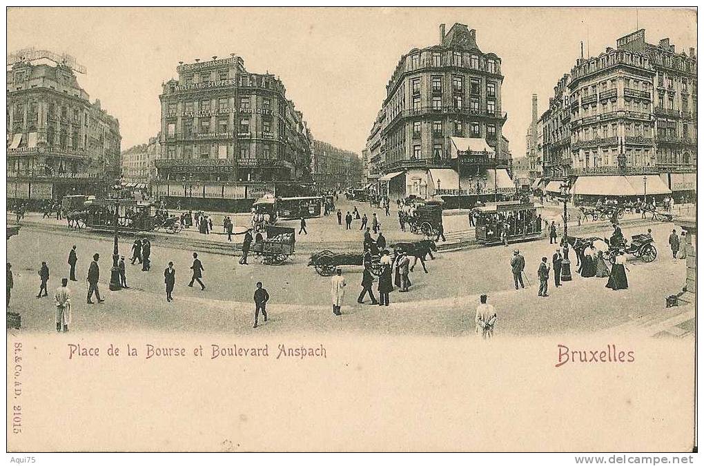 BRUXELLES   Place De La Bourse Et Boulevard Anspach - Avenues, Boulevards