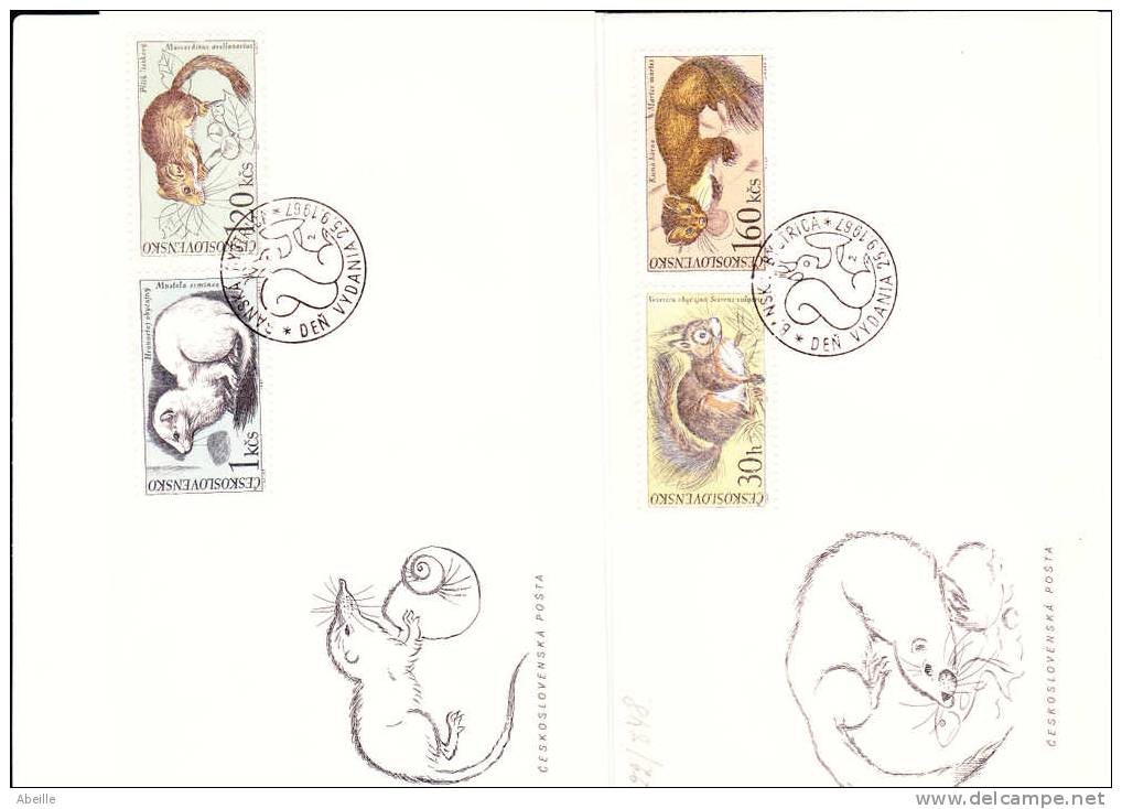 22/848   2     FDC  CESKOSL. - Roedores