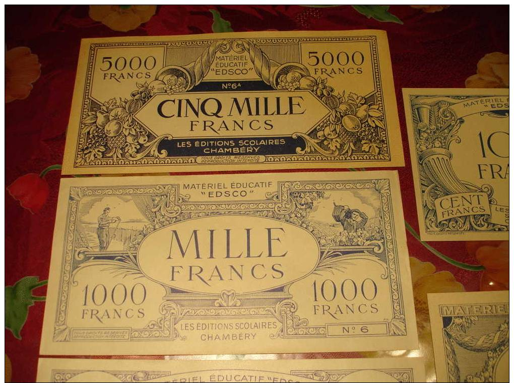 TRES RARE SERIE COMPLETE De 8 Billets Scolaires EDSCO (CHAMBERY) . - Fictifs & Spécimens