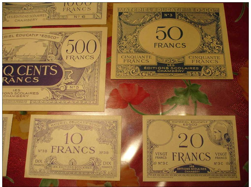 TRES RARE SERIE COMPLETE De 8 Billets Scolaires EDSCO (CHAMBERY) . - Fictifs & Spécimens