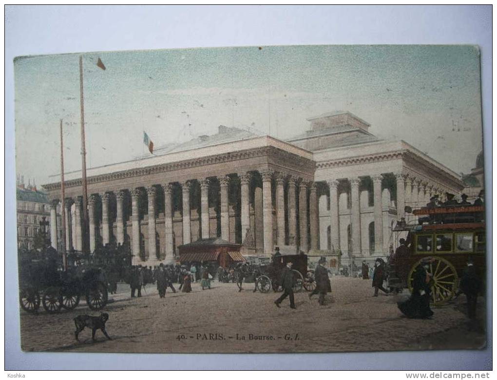 PARIS - La Bourse -  Omnibus - 1910 - GI - Lot 9 - - Nahverkehr, Oberirdisch
