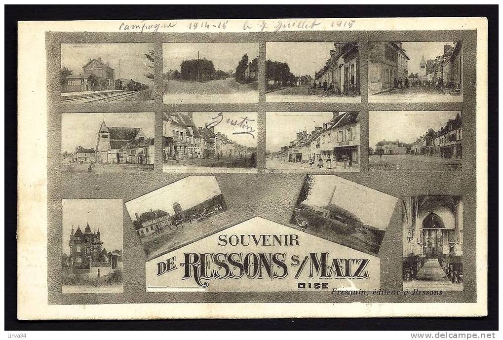 CPA  ANCIENNE- FRANCE- RESSONS-SUR-MATZ (60)-  CPA SOUVENIR AVEC NOMBREUSES VUES ANIMÉES- - Ressons Sur Matz