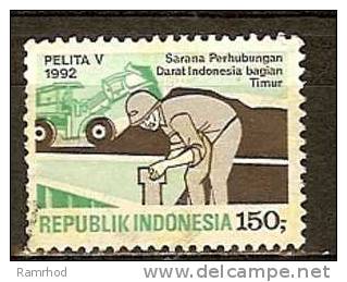 INDONESIA 1992 5th Five Year Plan - 150r Road-building  FU - Indonesien