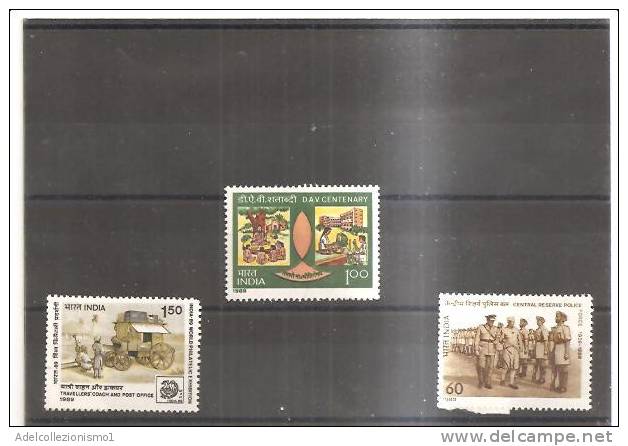 49036)n°3 Valori Indiani - Nuovi - Unused Stamps