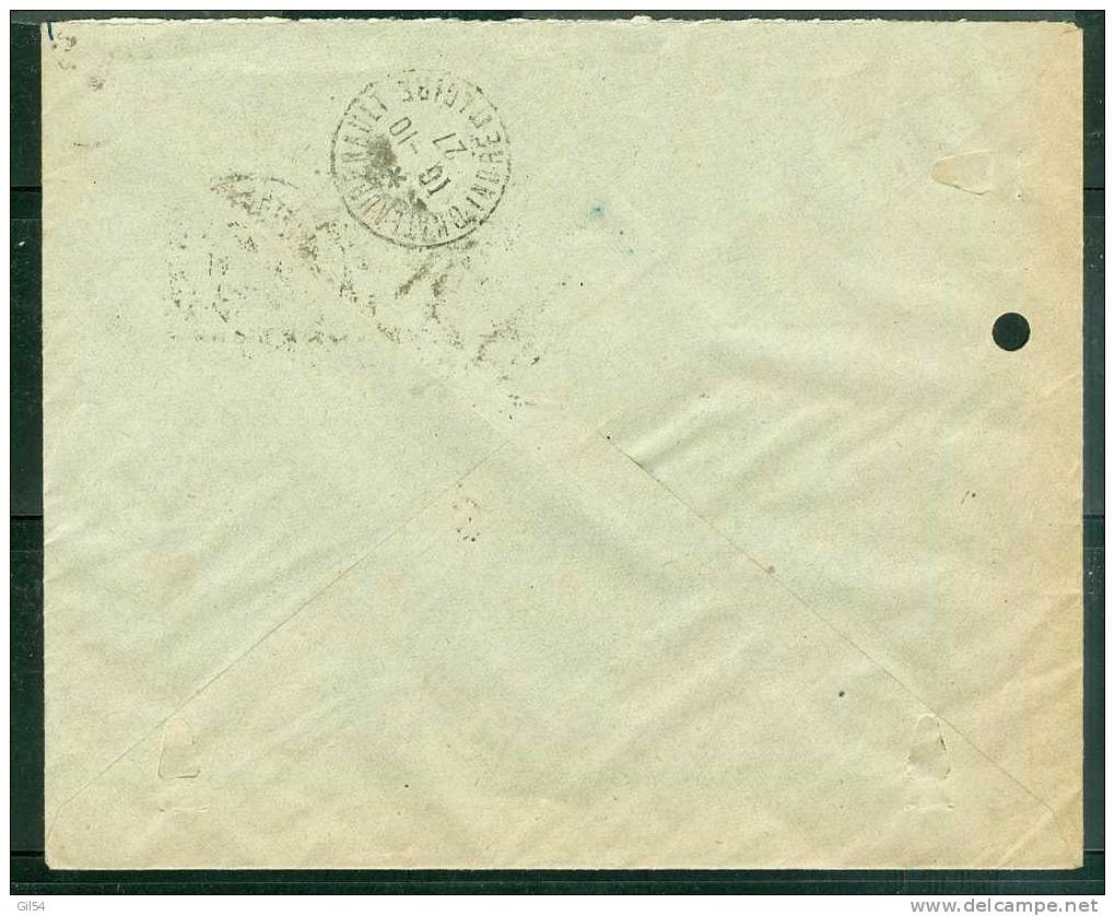 Lettre Recommandée De Strasbourg Principal    Affranchie à 1,50 ( Maury N°181 Seul ) Le 09/10/1927) -BB11005 - Storia Postale
