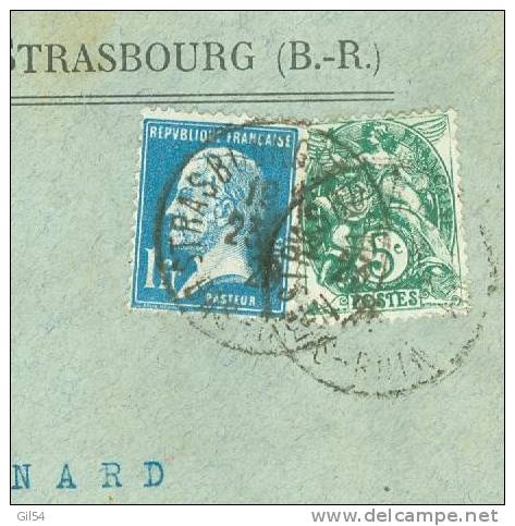 Lettre Recommandée De Strasbourg  Affranchie à 1,05 Fr ( Maury N° 179 + 111 ) Le 24/02/1926 - Bb11013 - Lettres & Documents