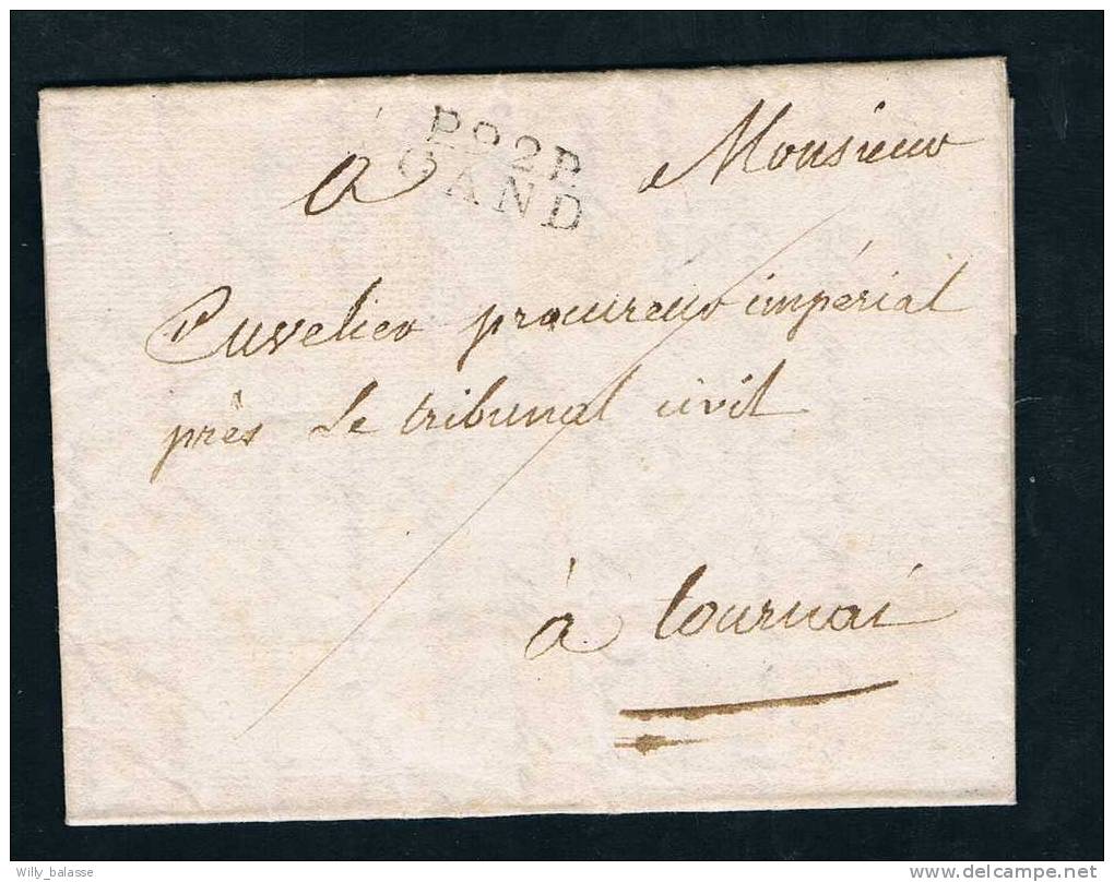 Belgique Précurseur 1811 Lettre Avec Marque P92P/GAND. - 1794-1814 (Französische Besatzung)