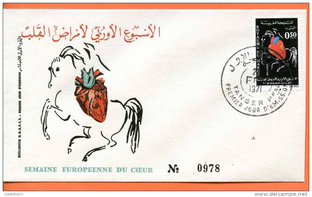 Maroc ,Morocco; FDC 1971,N°613;semaine Européenne Du Coeur - Marocco (1956-...)