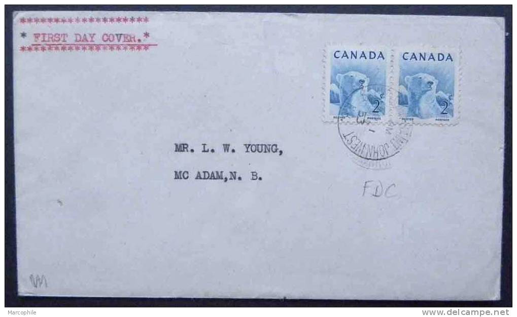 OURS  /  1953 CANADA ENVELOPPE FDC (ref 973) - Bears