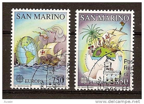 Cept 1992 San Marino Yvertn° 1301-02 (°) Oblitéré Cote 4 Euro - 1992