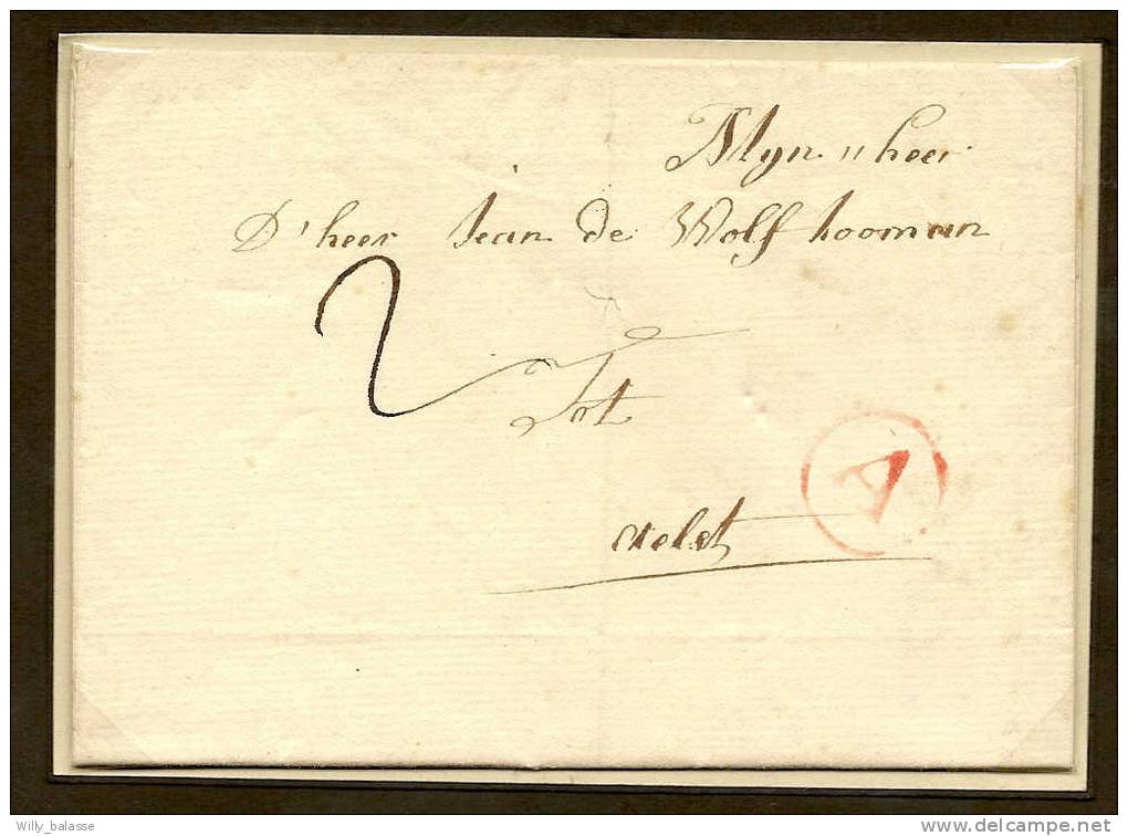 Belgique Précurs 1786 Lettre D' Anvers Avec Marque A Dans Un Cercle - 1714-1794 (Pays-Bas Autrichiens)