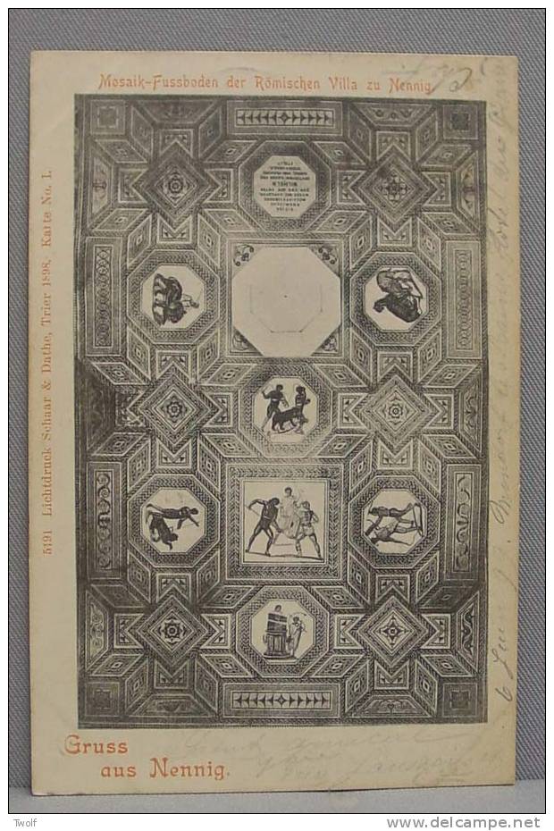 Nennig - Gruss Aus Nennig - Mosaik-Fusboden Der Römischen Villa Zu Nennig - 5191 Lichtdruck Schaar & Dathe, Trier 1898 - Perl