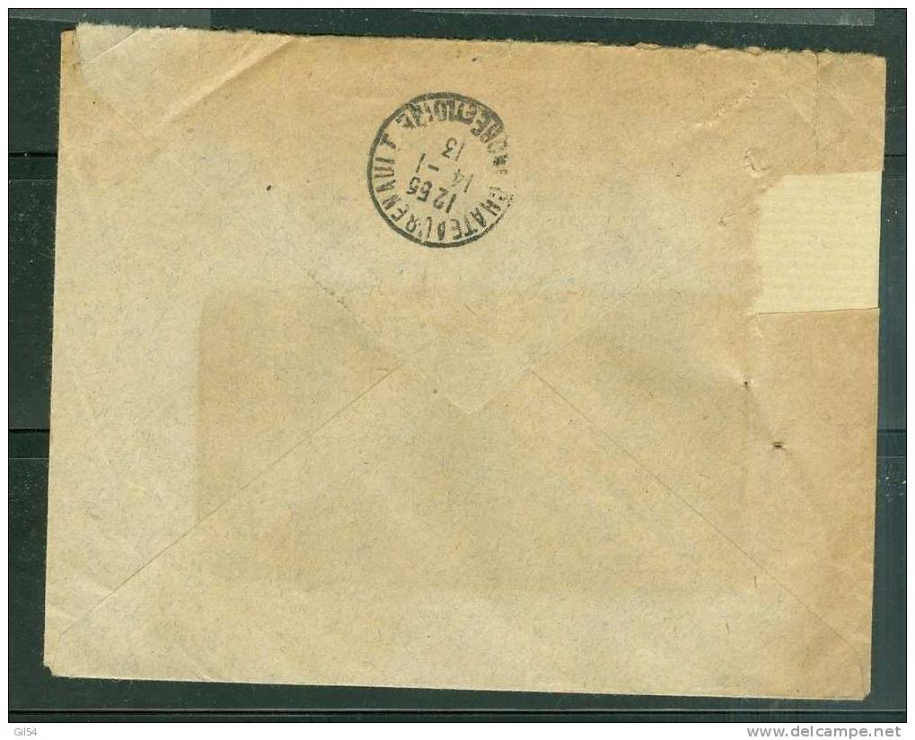 Lettre Recommandée De Graville  Affranchie à 0,35 Fr ( Maury N° 136 II ) Le 13/01/1913 - BB11103 - Brieven En Documenten