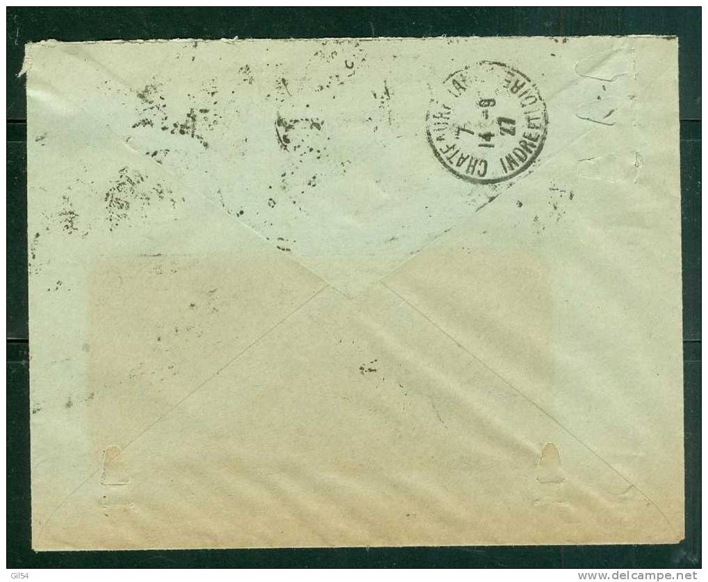 Lettre Recommandée  De    Paris  à 1,50 Fr ( Maury N°223 + 205 ) Le 13/09/1927 - Bb11122 - Storia Postale