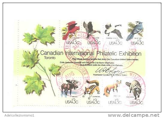 49098)foglio Canadian International Filatelic Exhibition Con 8 Valori - Usata - Bf15 - Hojas Bloque