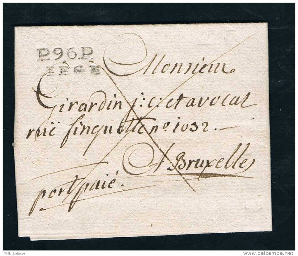 Belgique Précurseur 1805 Lettre Avec Marque "P96P/LIEGE". - 1794-1814 (Franse Tijd)