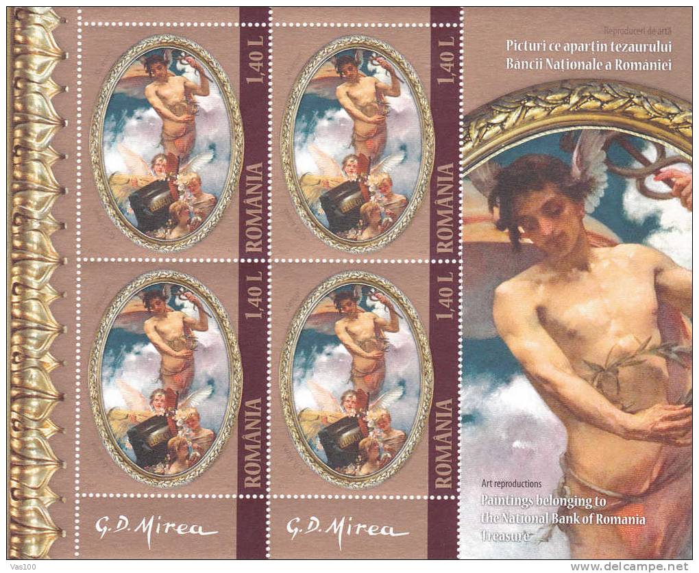 Paintings 2011 New 4X Blocks 4 Stamps MNH Romania.Extra Price Face Value!! - Neufs