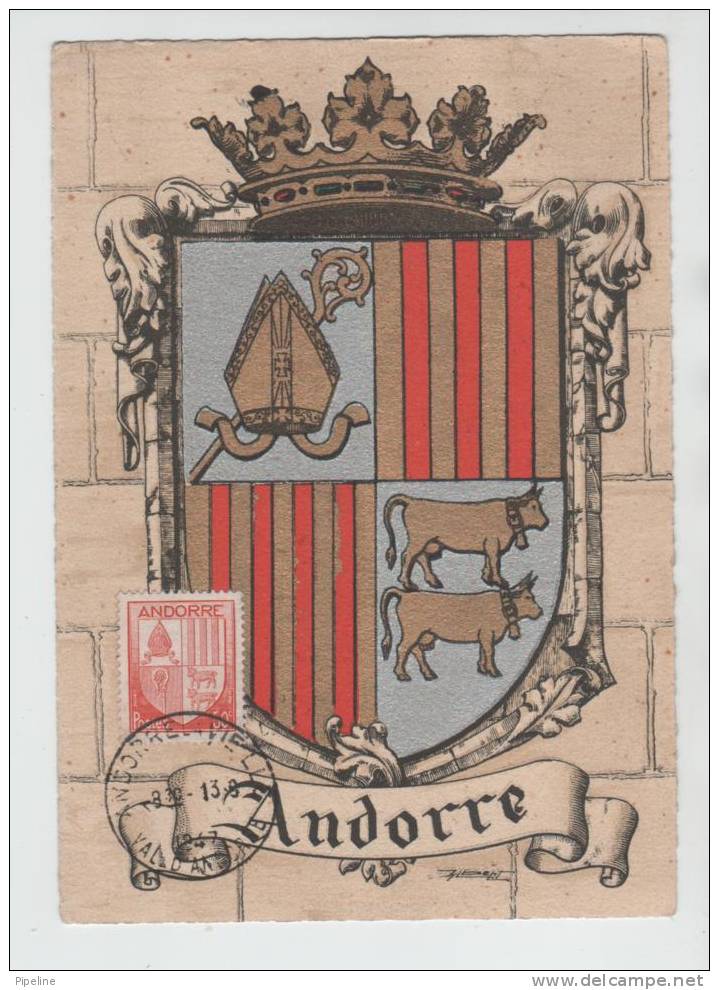 Andorra French Postcard FDC/Maximumcard ?? 13-9-1947 - Andorra