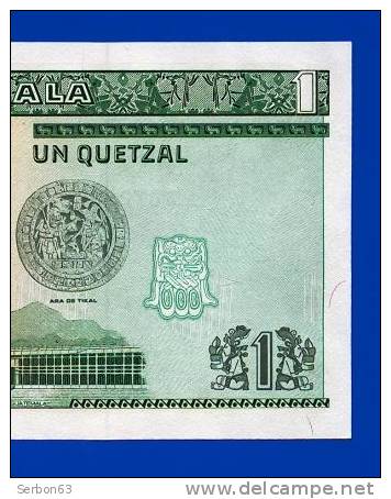 BILLET MONNAIE NEUF AMERIQUE CENTRALE 1 QUETZAL BANQUE DU GUATEMALA TROIS SIGNATURES N° B 0726689C GENERAL J.M ORELLANA