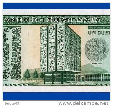 BILLET MONNAIE NEUF AMERIQUE CENTRALE 1 QUETZAL BANQUE DU GUATEMALA TROIS SIGNATURES N° B 0726689C GENERAL J.M ORELLANA