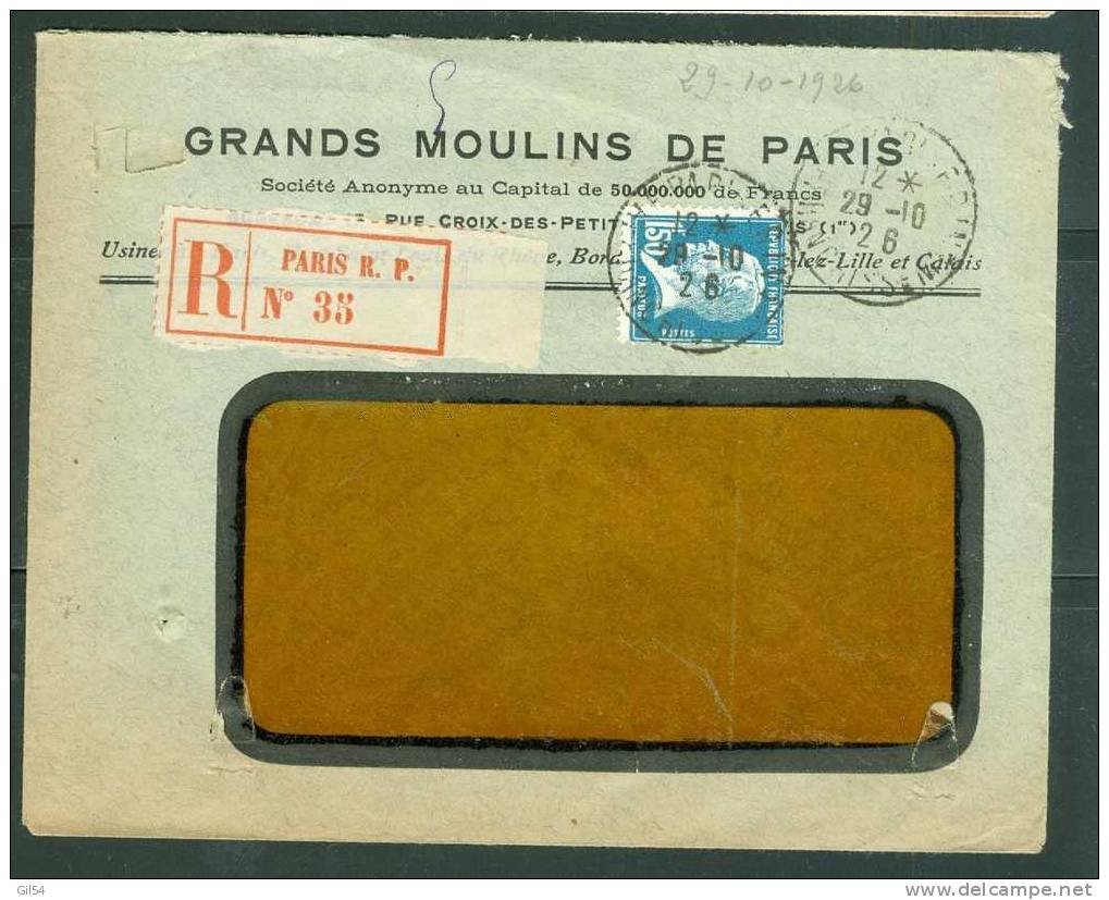 Lettre Recommandée De Paris RP  à 1,50 Fr ( Maury N° 181 SEUL ) Le 29/10/1929 -BB11208 - Storia Postale