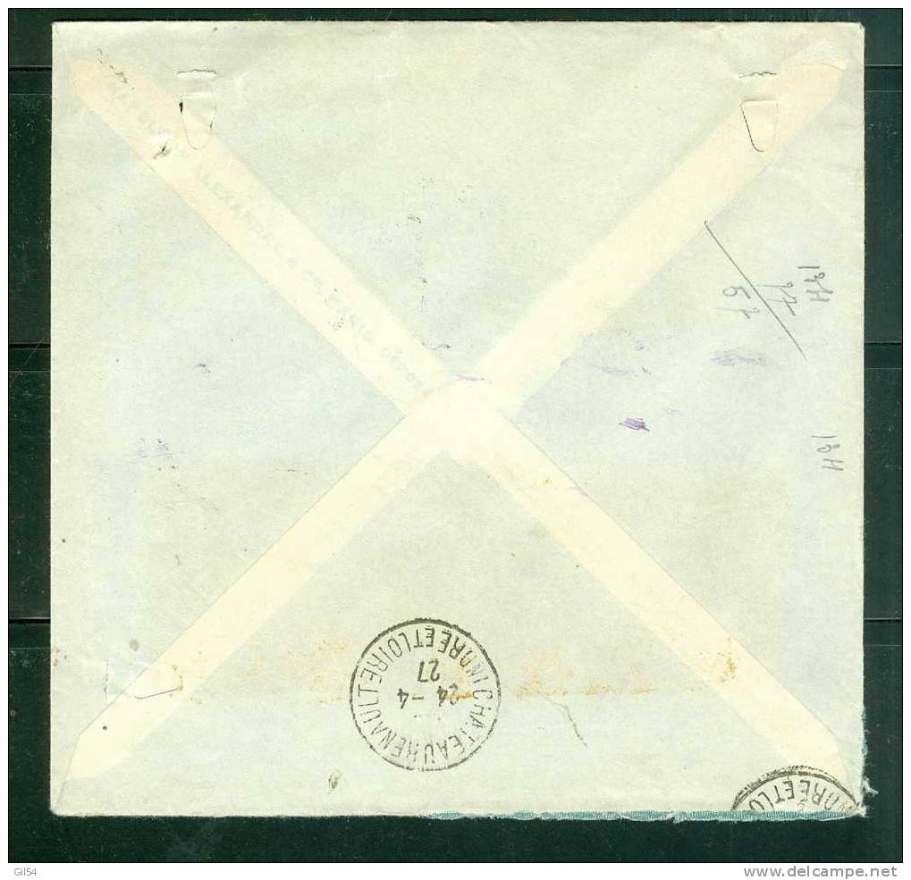 Lettre Recommandée Affranchissement Mécanique (0,50 X 3 ) Paris 96 Le 23/04/1927 - BB11216 - Brieven En Documenten