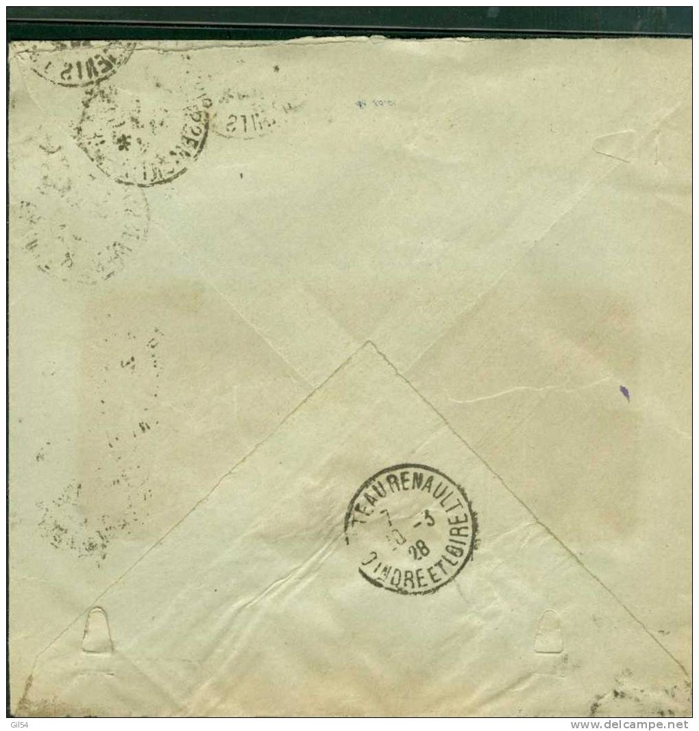 Lettre Recommandée De  Paris RP  à 1,50 Fr ( Maury N° 205 + 199) Le   11/03/1928  - Bb11312 - Cartas & Documentos