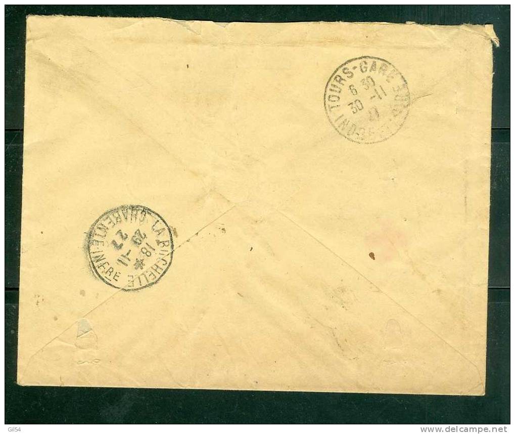 Lettre Recommandée De  Vérines ( Dpt 17 )    à 1,50 Fr ( Maury N° 181 )  Le   29/11/27  - Bb11314 - Lettres & Documents