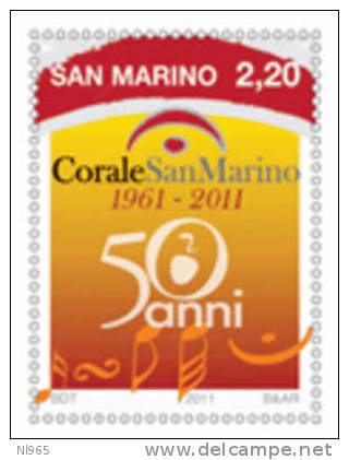 REPUBBLICA DI SAN MARINO - ANNO 2011 - CORALE DI SAN MARINO - NUOVI MNH ** - Unused Stamps