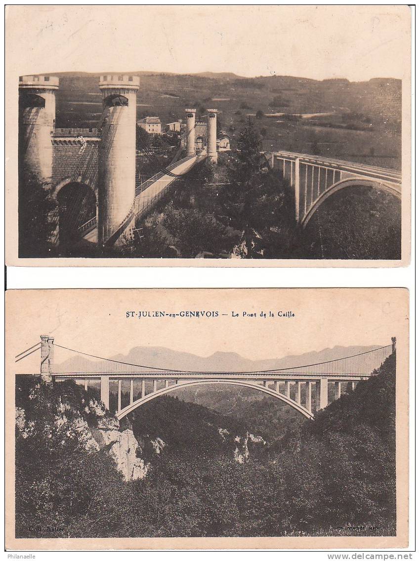 2 Cartes ST JULIEN EN GENEVOIS Le Pont De La Caille - Saint-Julien-en-Genevois