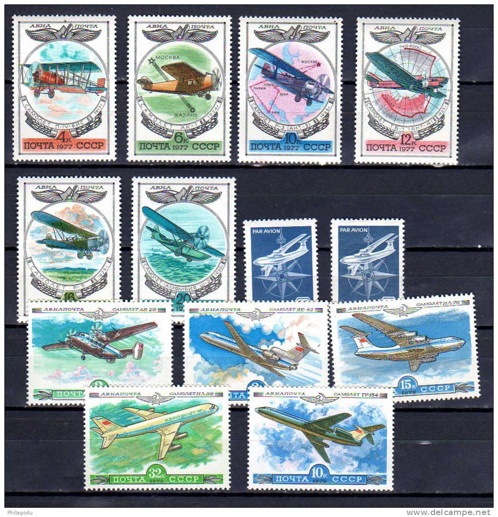 Histoire De L’aviation Et Avions Compagnie Aéroflot, 124/131* - 138/141*, Cote 12,60 € - Usati